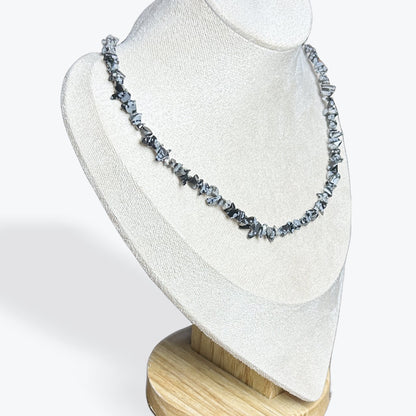 Collier Obsidienne Neige Baroque