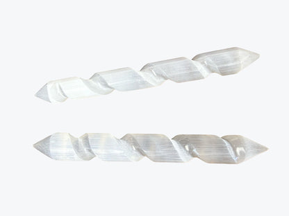 Baguette de massage en sélénite, pierre naturelle du Maroc, Grand, Petit, 20x3cm, 243 g