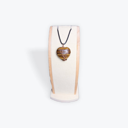 Pendentif coeur arbre Oeil de tigre