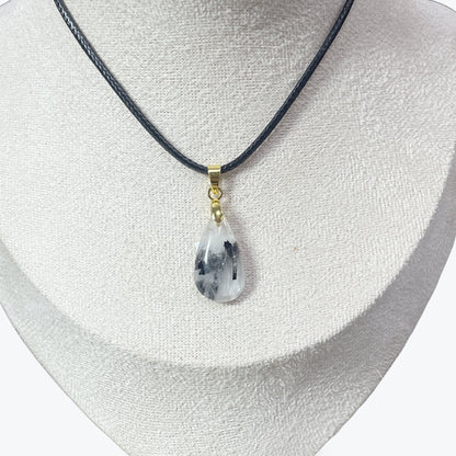 Pendentif Quartz tourmaline goutte