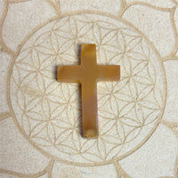Croix percée en Cornaline 4,5x3 cm