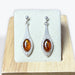 Boucle d'oreilles pendante ambre marquise - Argent 925