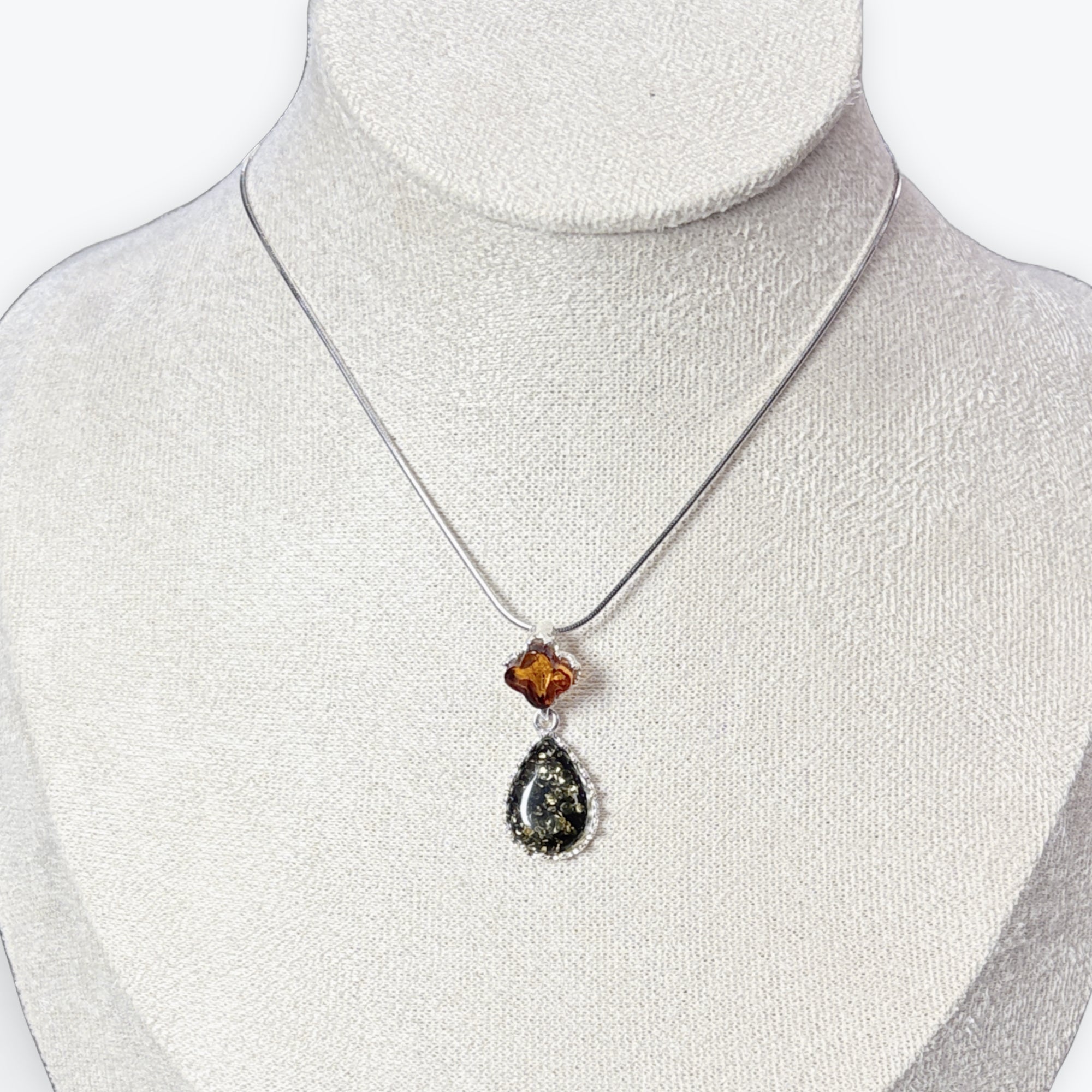 Pendentif Trèfle + Goutte - Argent 925