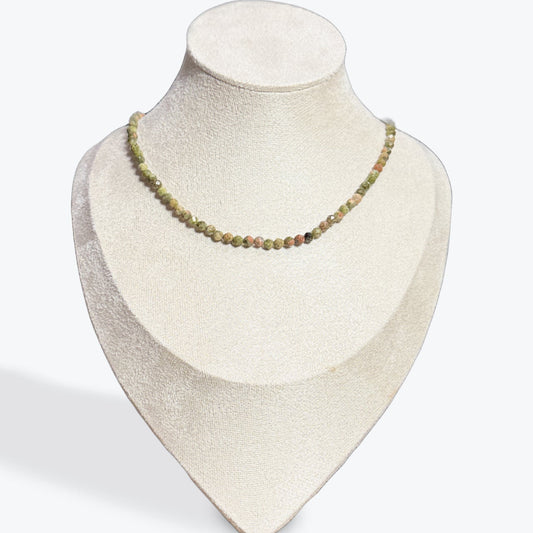 Collier Unakite Facetté