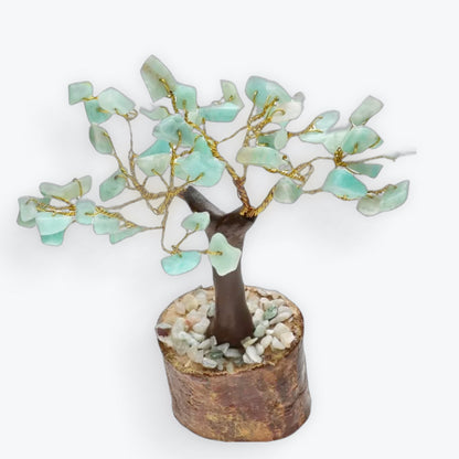Mini arbre en amazonite avec base en bois - 2