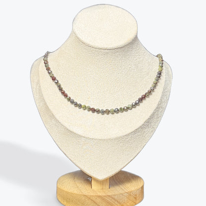 Collier Jaspe Sang de Dragon Facetté - 7