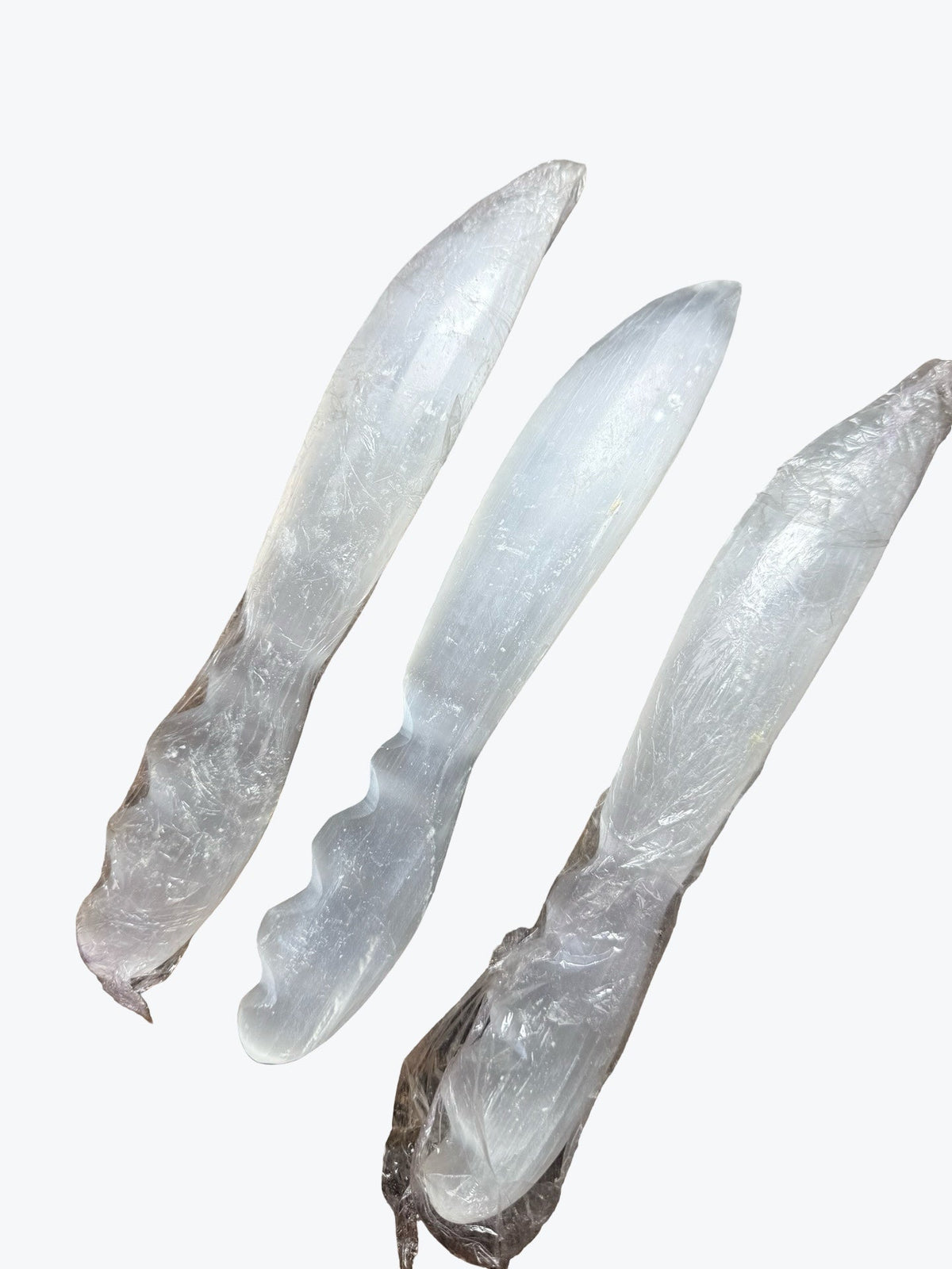 Couteau en pierre sélénite naturelle, artisanale