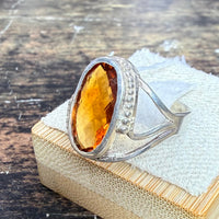 Bague Citrine facetté ovale
