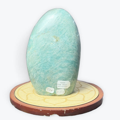 870gr - Amazonite pierre naturelle en forme de Menhir - 13x8cm