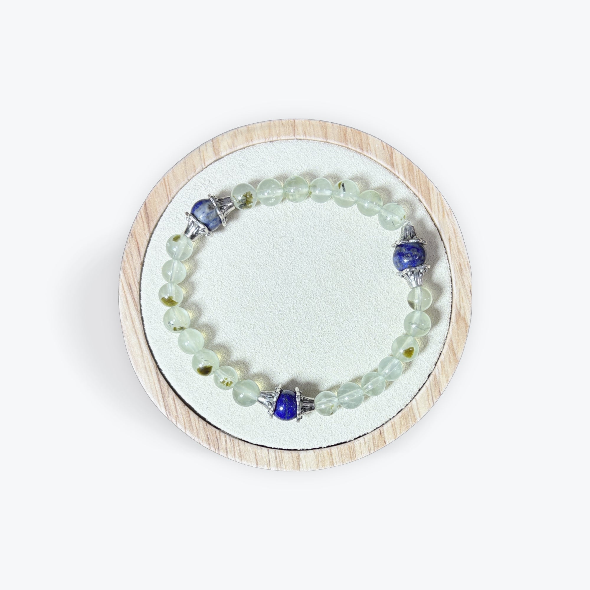 Bracelet Prehnite - Lapis Lazuli 6mm avec apprêts - 3