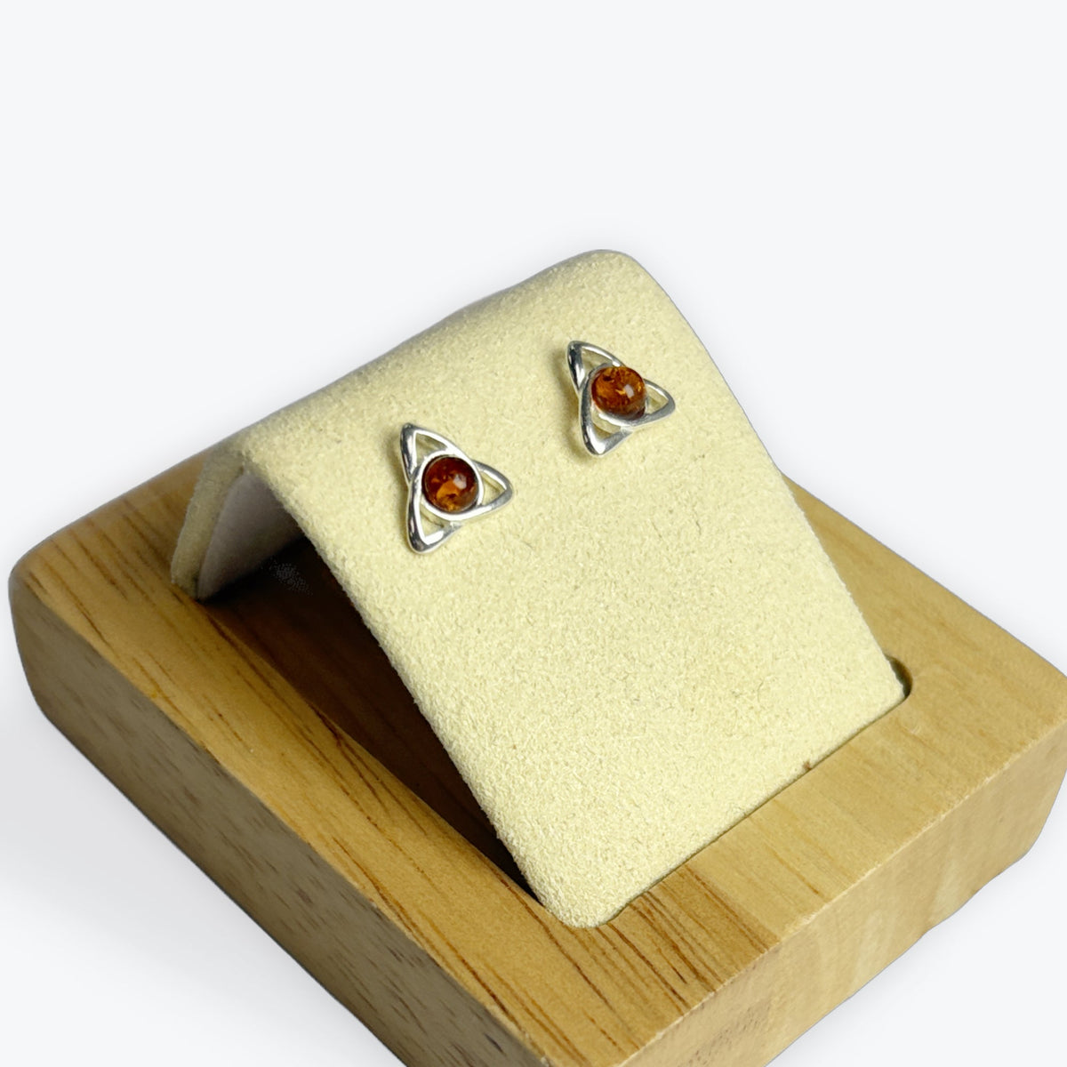 Boucle d'oreilles ambre puce triade - Argent 925
