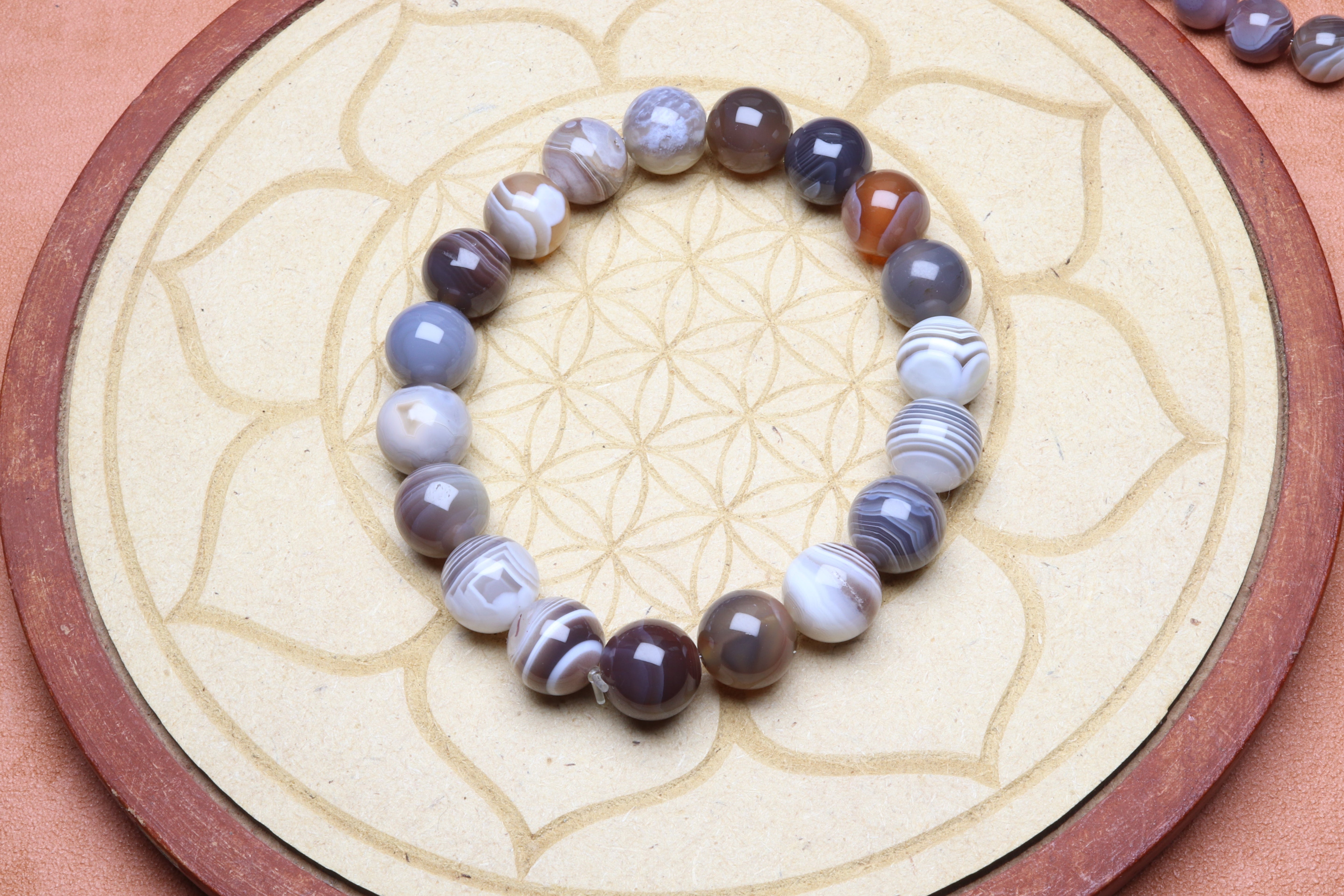 Bracelet Agate Botswana 10 mm