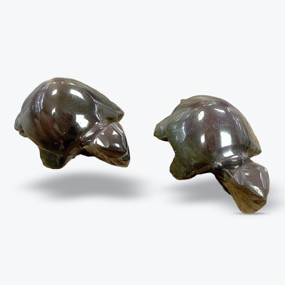 Tortue en Pierre Naturelle du Mexique – Nacre, Œil de Tigre ou Obsidienne - Pièce unique