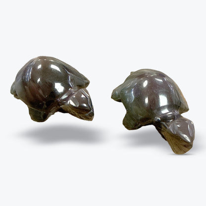 Tortue en Pierre Naturelle du Mexique – Nacre, Œil de Tigre ou Obsidienne - Pièce unique