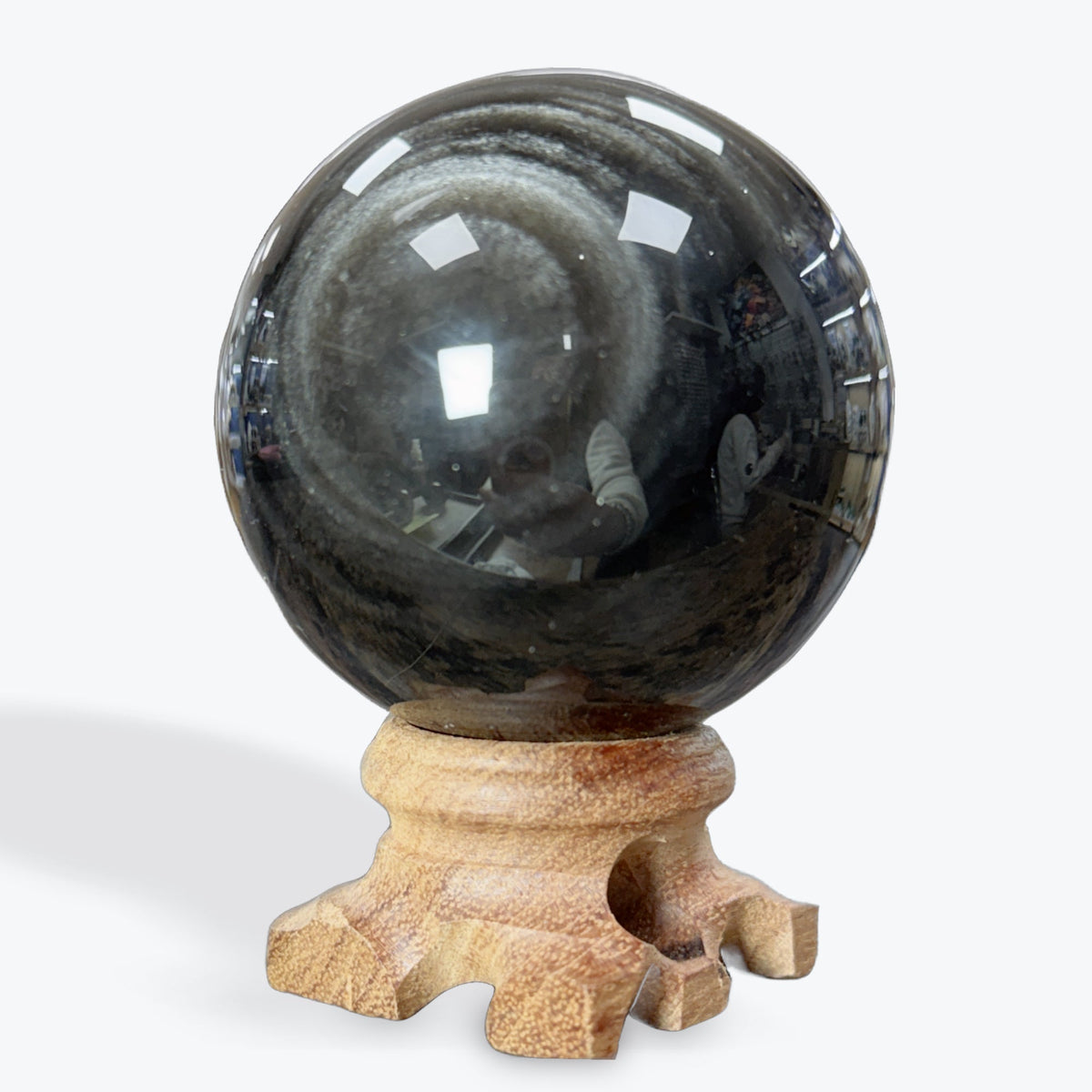Sphère Obsidienne argentée Grande