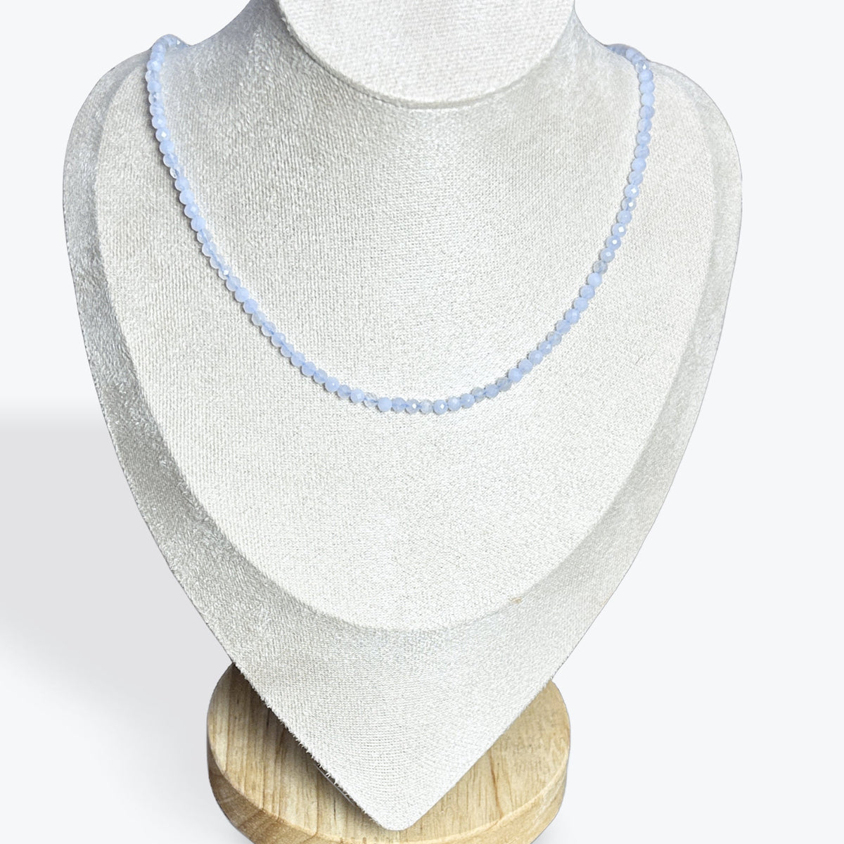 Collier Calcédoine Bleue Facetté - 2