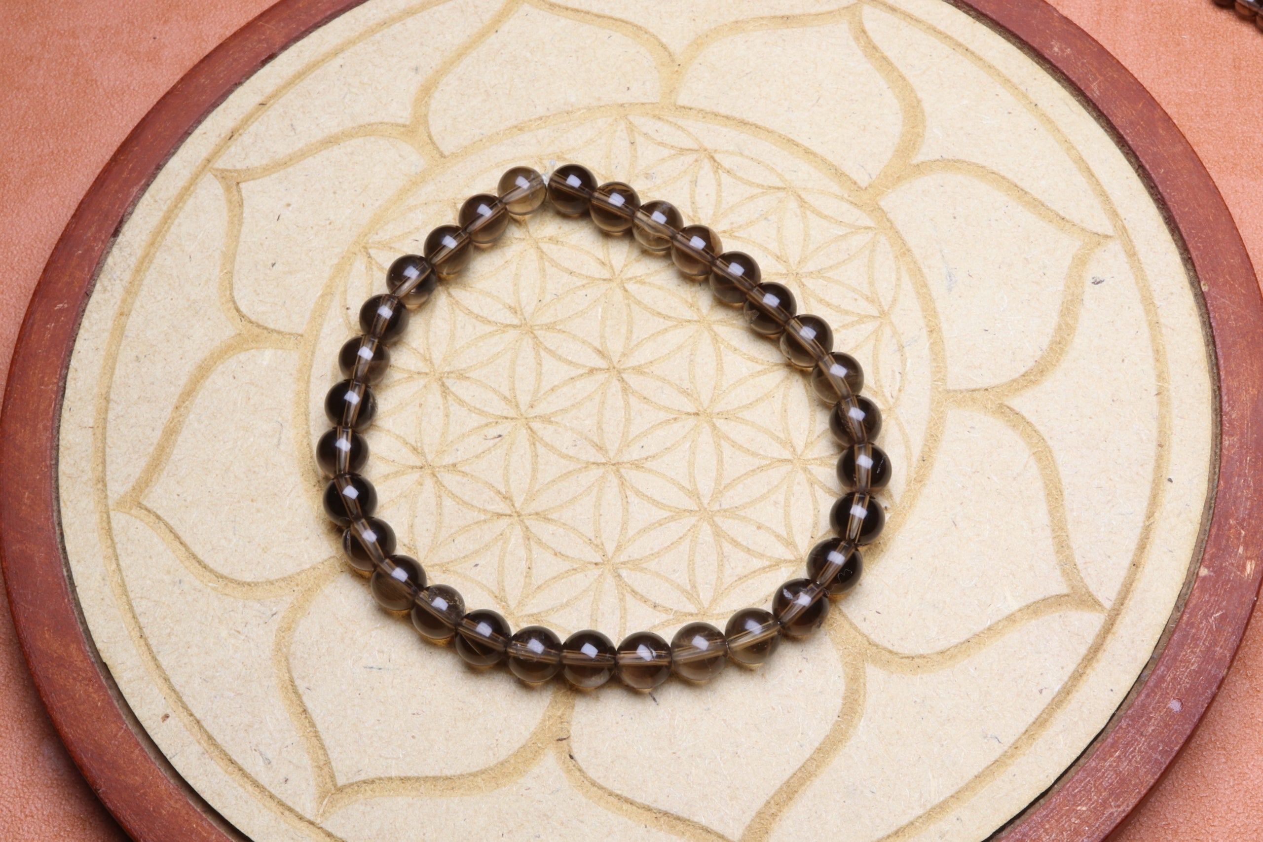 Bracelet en Quartz Fumé - Ancrage et Protection 6mm