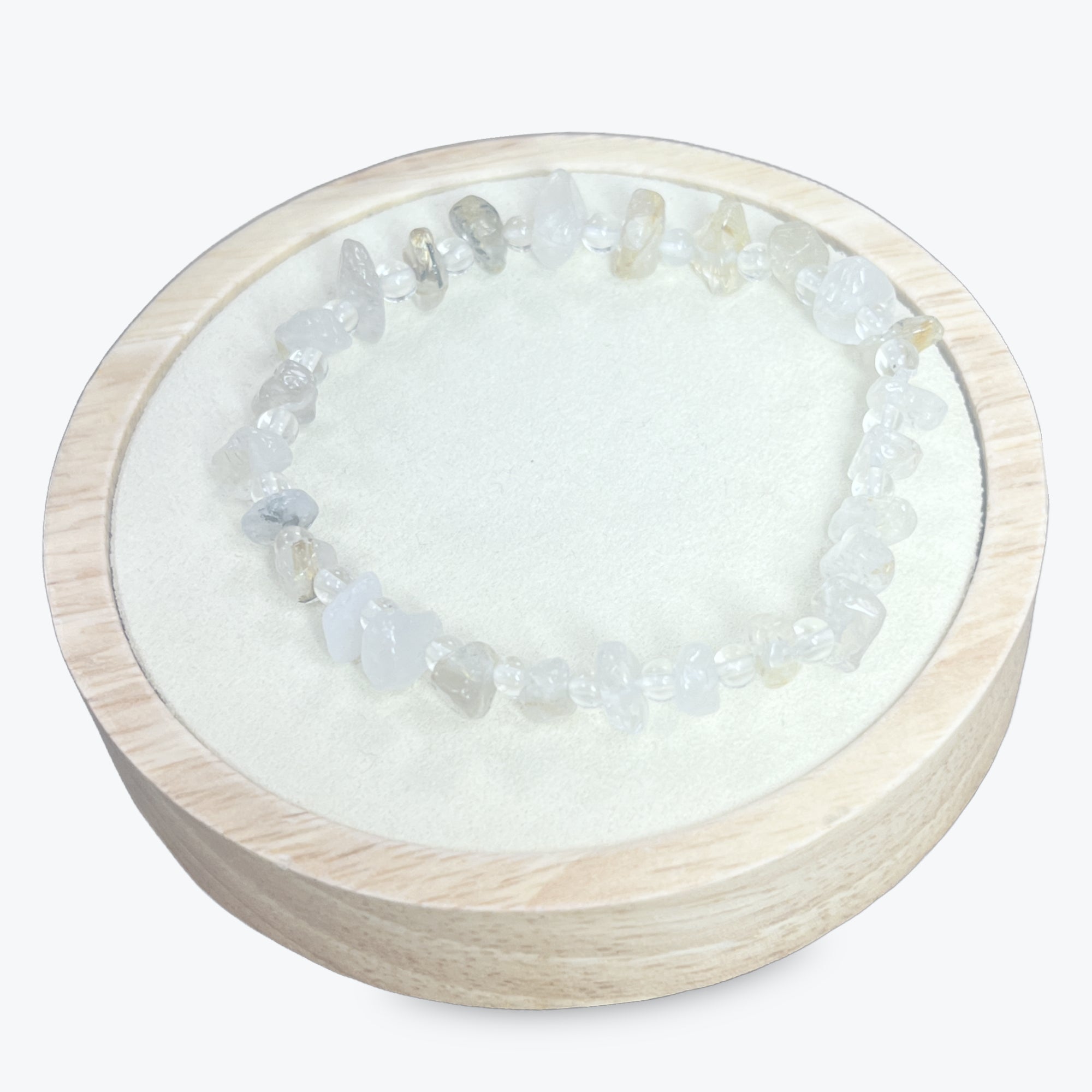 Bracelet En Quartz Rutile Et Cristal De Roche
