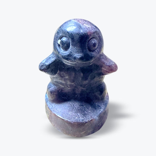 Figurine Carapuce (Squirtle) en Pierre Naturelle – Aventurine ou Rubis – environ 3,5x3 cm