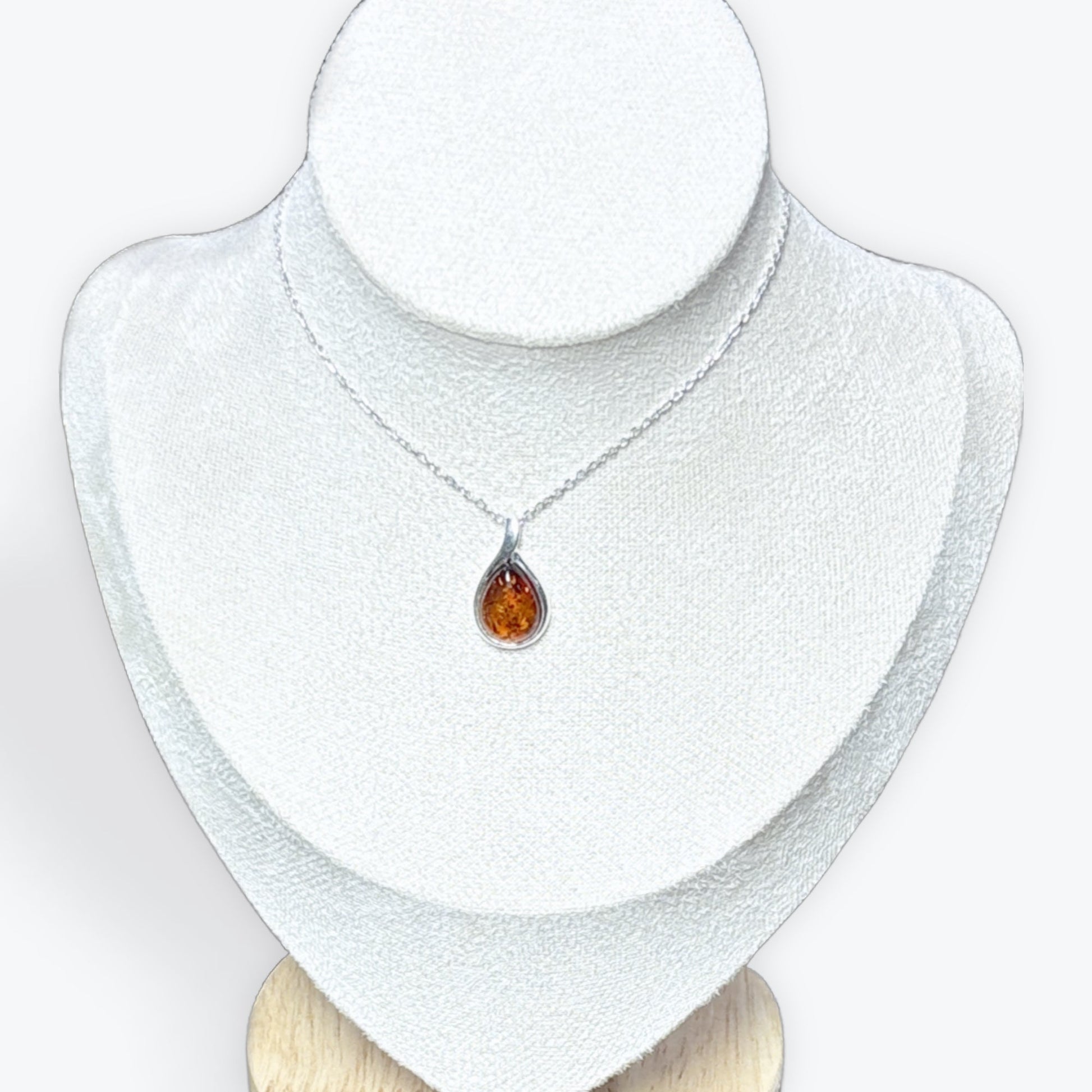 Pendentif Ambre Goutte - Argent 925