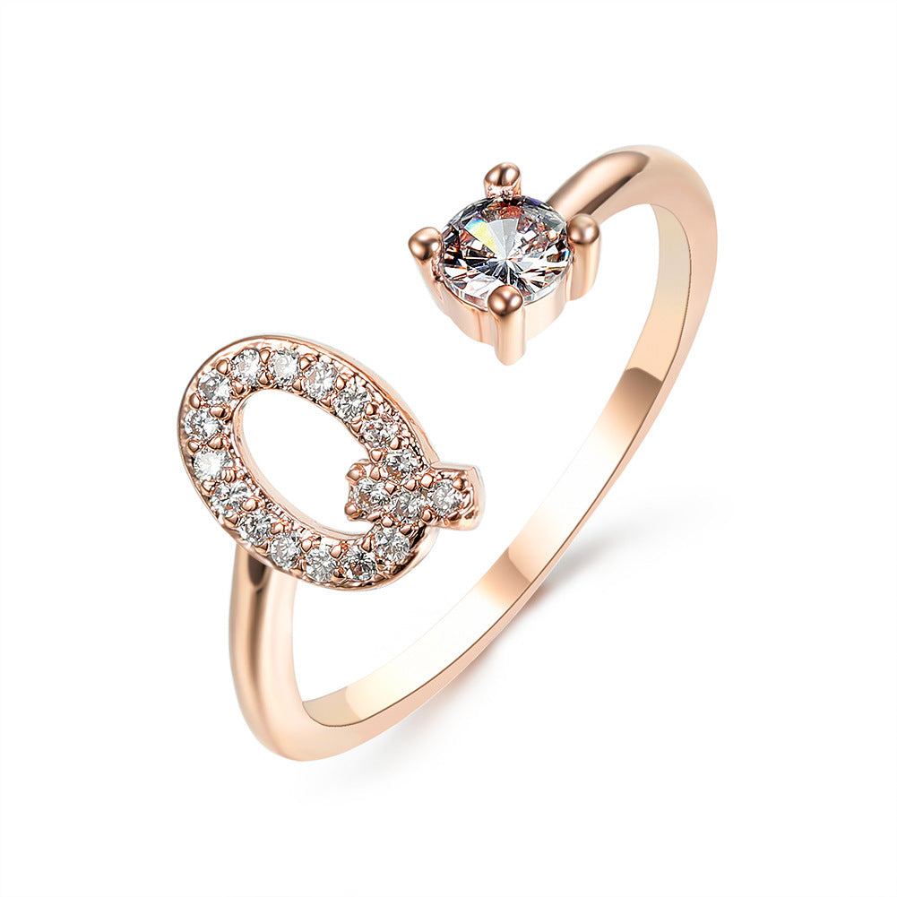 New Design Adjustable 26 Initial Letter Ring Fashion Jewelry For Women Simple Elegant Jewelry - Tatum Cristal