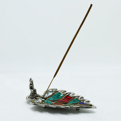 Porte-Encens Bouddha Feuille - Tibétain Artisanal – photo 2
