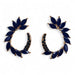 Boucles d'Oreilles Verre Bleu Royal - Vintage Loop Acier