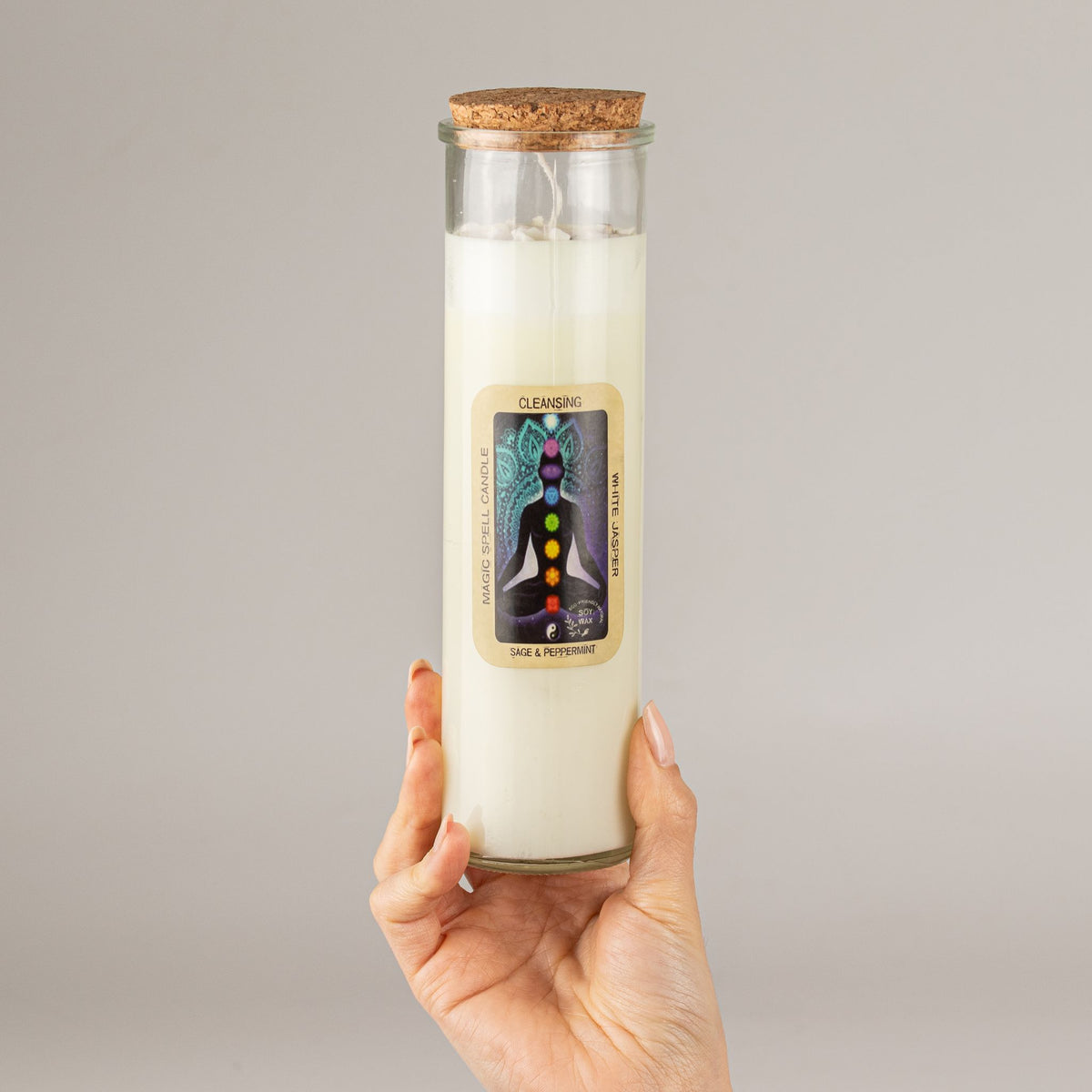 Bougie Magique Purification — Jaspe Blanc, Sauge & Menthe Poivrée - photo 6