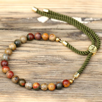 Bracelet Jaspe Picasso - Force & Endurance Ajustable