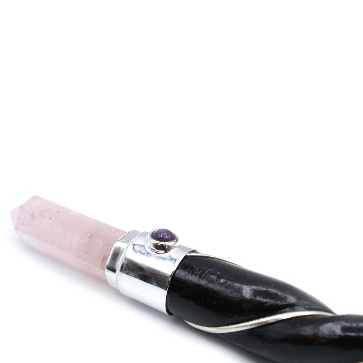 Baguette de Soin Torsadée & Sphère de Quartz Rose - Amour - photo 3