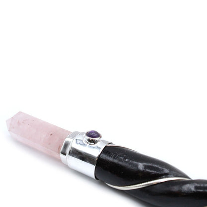 Baguette de Soin Torsadée & Sphère de Quartz Rose - Amour - photo 3
