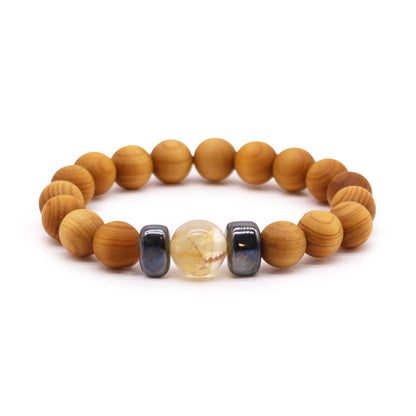Jonc Chakra plexus solaire en bois de cèdre - Citrine
