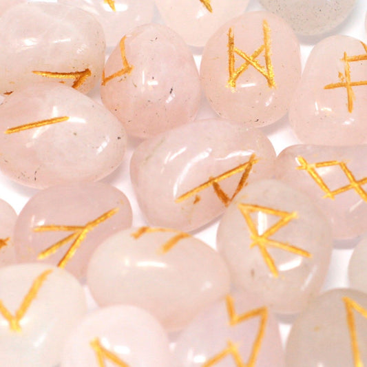 Set de Runes Indiennes Quartz Rose - Amour & Équilibre – photo 3