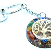 Orgonite Power Keyring - Gemstones Chakra Tree of Life