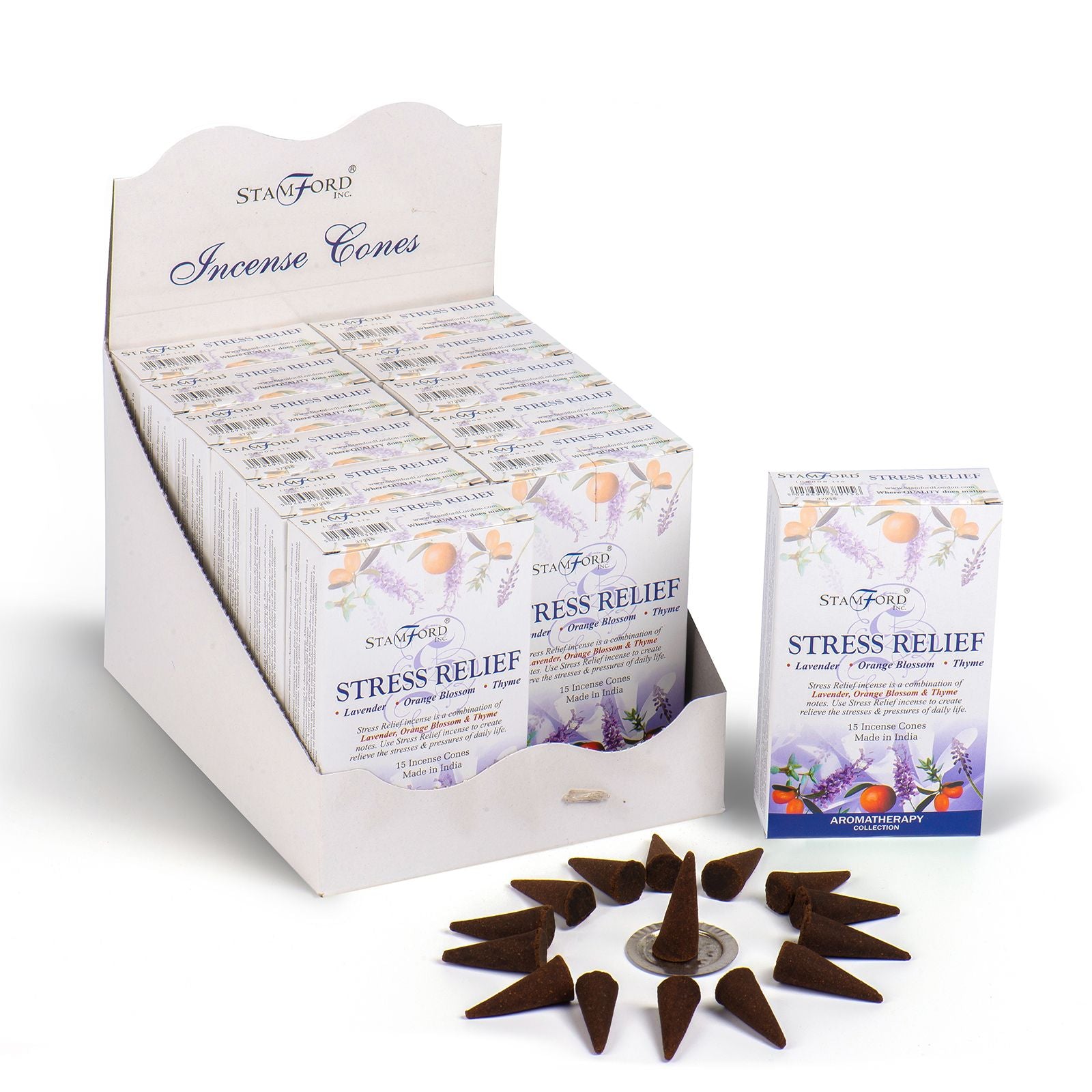 Cônes d'Encens Anti-Stress - Stamford Premium 15 Pièces