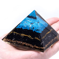 Orgonite Pyramid - Turqoise and Black Tourmaline - 70 mm