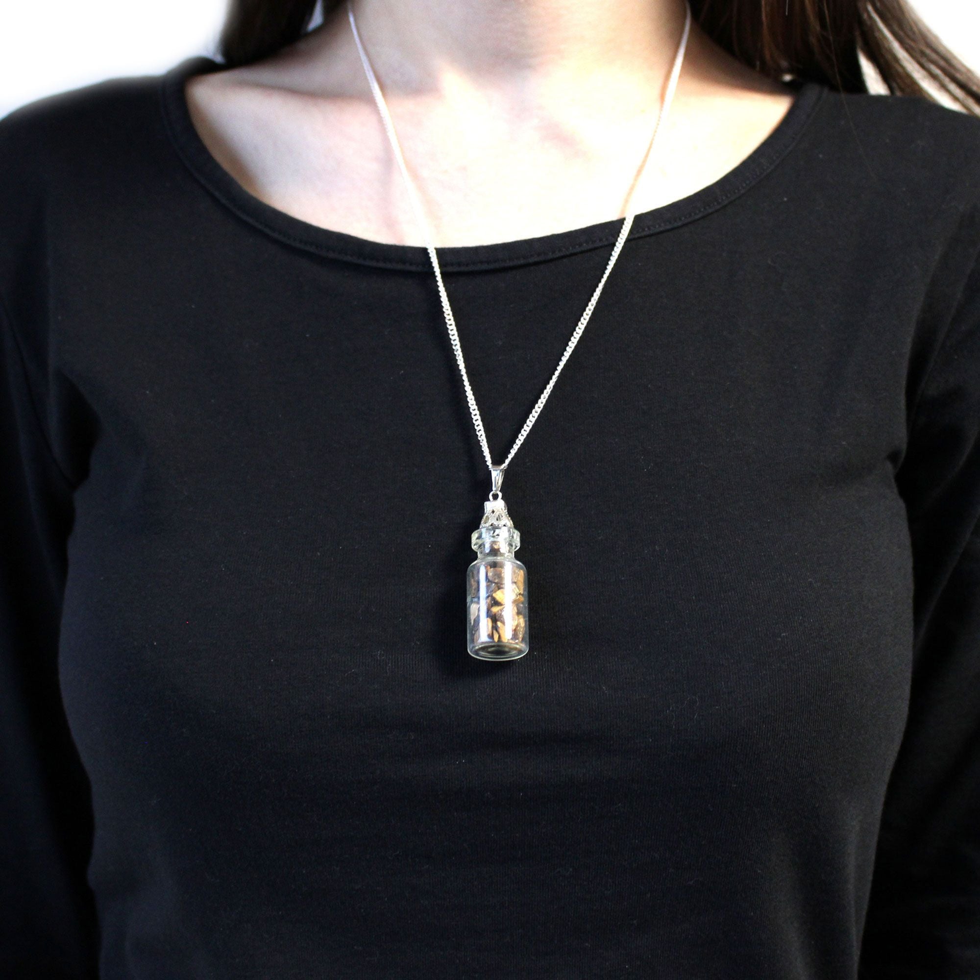 Collier flacon de pierres - Œil de Tigre - photo 4