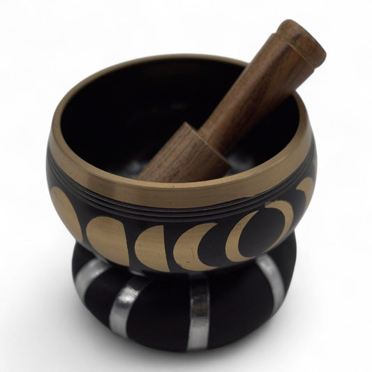 Bol Tibétain Phases de Lune 10.7cm - Noir Gravé – photo 3