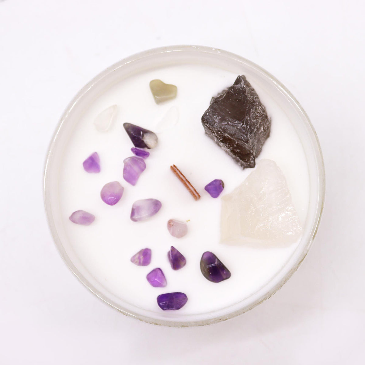 Bougie Chakra Couronne — Célestine & Sélénite — Brise Océane - photo 5
