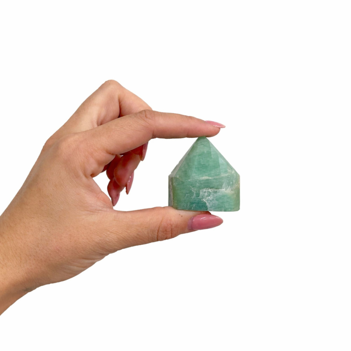 Pointe polie en Amazonite (lot de 5 à 6 pièces)