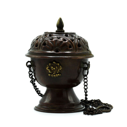 Brûleur d'Encens Tibétain Cuivre - Suspendu Artisanal – photo 2