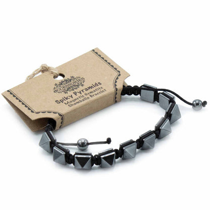 Bracelet Hématite Magnétique Shamballa - Pyramides Noires Unisexe