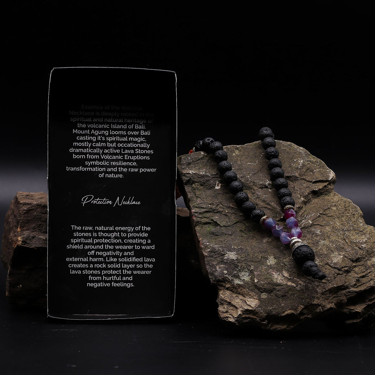 Collier Pierre de Lave & Améthyste - Courage et Transformation – photo 3