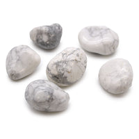 Sachet de 6 grosses pierres roulées d'Afrique - Howlite