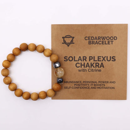 Jonc Chakra plexus solaire en bois de cèdre - Citrine - photo 2