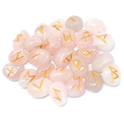 Set de Runes Indiennes Quartz Rose - Amour & Équilibre