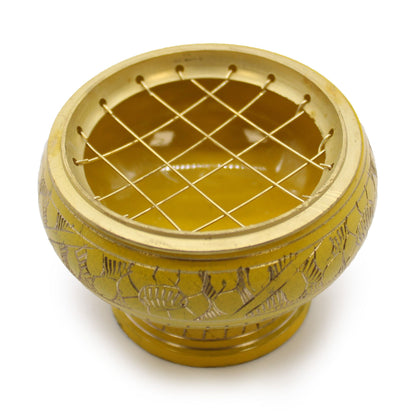 Brûleur à Charbon en Laiton — Chakra Plexus Solaire — Grand Modèle - photo 2