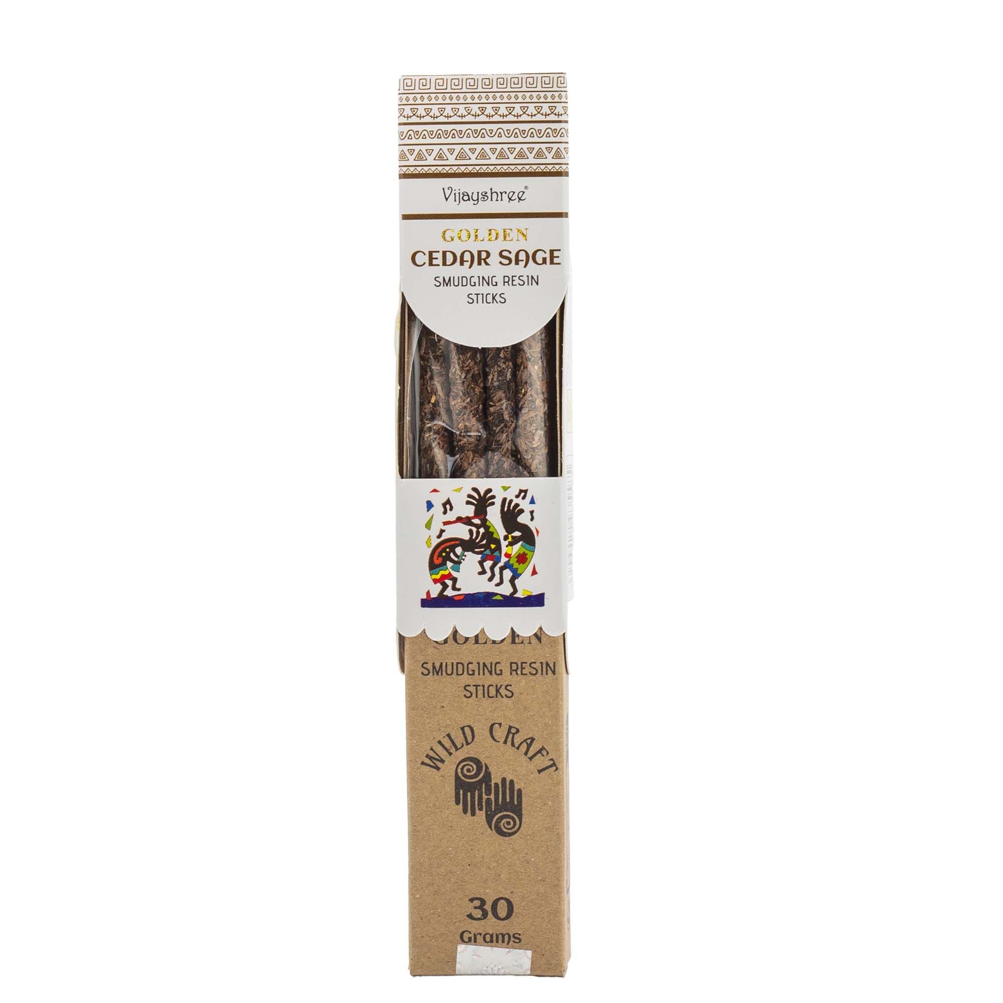 30g Golden Cedar Sage Smudging Resin Sticks (6s)