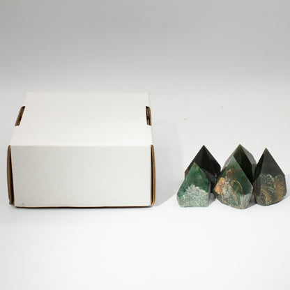Pointe polie en Aventurine verte (lot de 5 à 6 pièces)