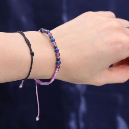 Bougie Zodiaque Verseau avec Bracelet — Améthyste & Lapis Lazuli - photo 4